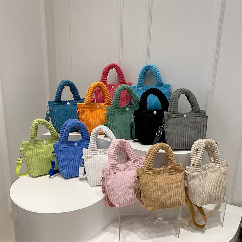 Niche Corduroy Bucket Bag 2025 New Autumn and Winter Plush Shoulder Crossbody Small Bag Handbag Tote Bag