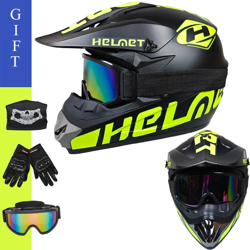 Foreign Trade Cross-Country Downhill DH Off-Road Yamamoto Racing AM Mountain Bike Full-Face Helmet [Free Three-Piece Set]