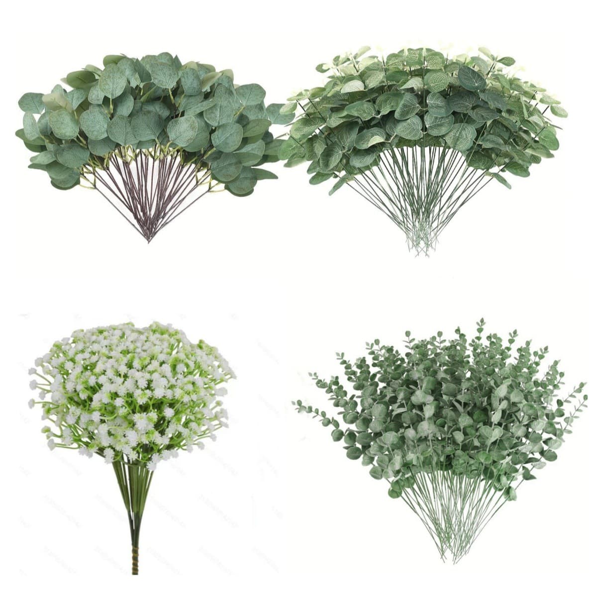Amazon Artificial Flower Eucalyptus Leaves Simulated Green Plants Eucalyptus Apple Eucalyptus Leaves Hand-Held Flowers Home Decoration
