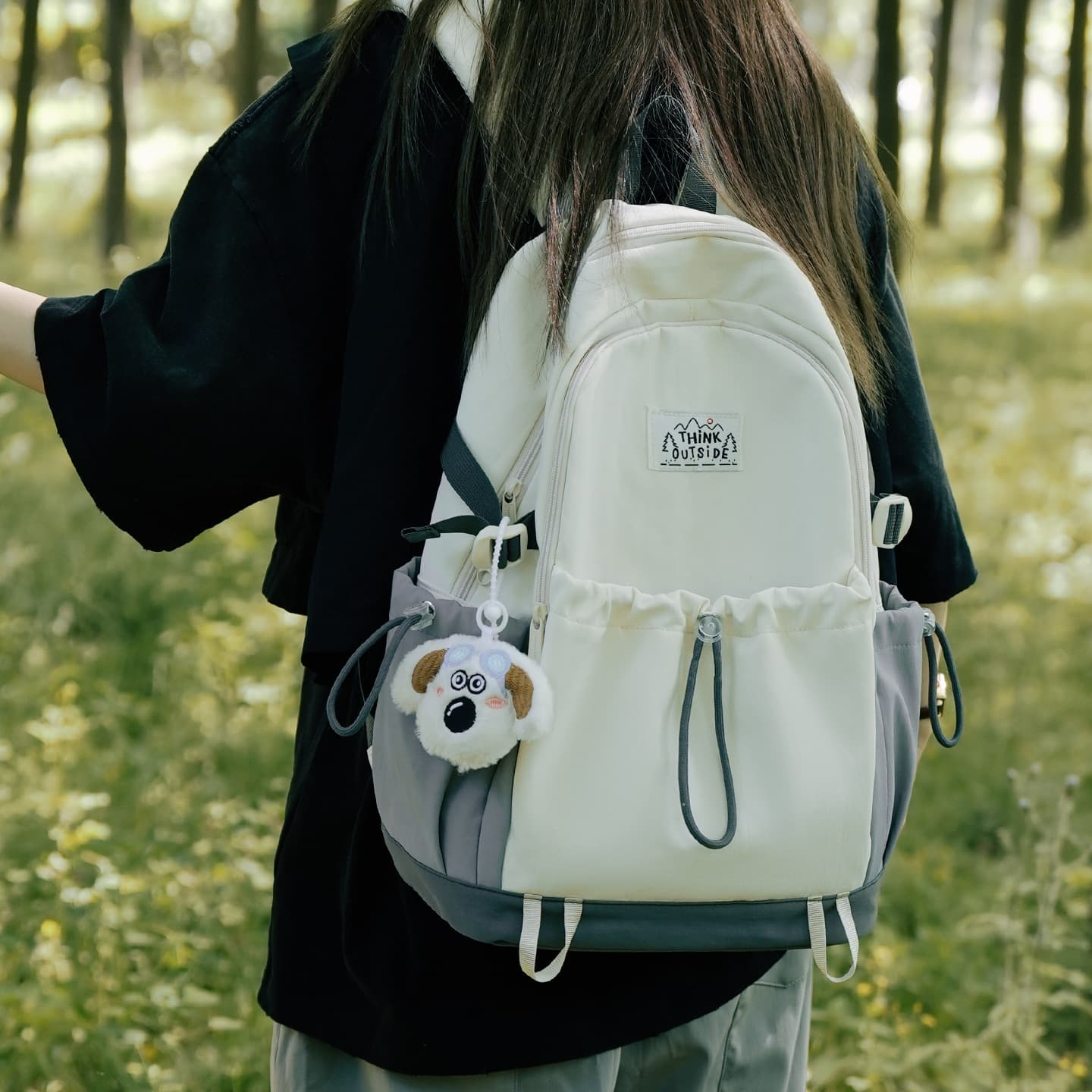 Korean style casual capacity junior high school college student schoolbag 2026 new contrast color backpack simple travel backpack