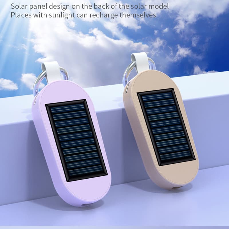 Cross-border Solar Mini Keychain Power Bank for Phone and Watch, 2-in-1 Emergency Charger with Built-in Plug