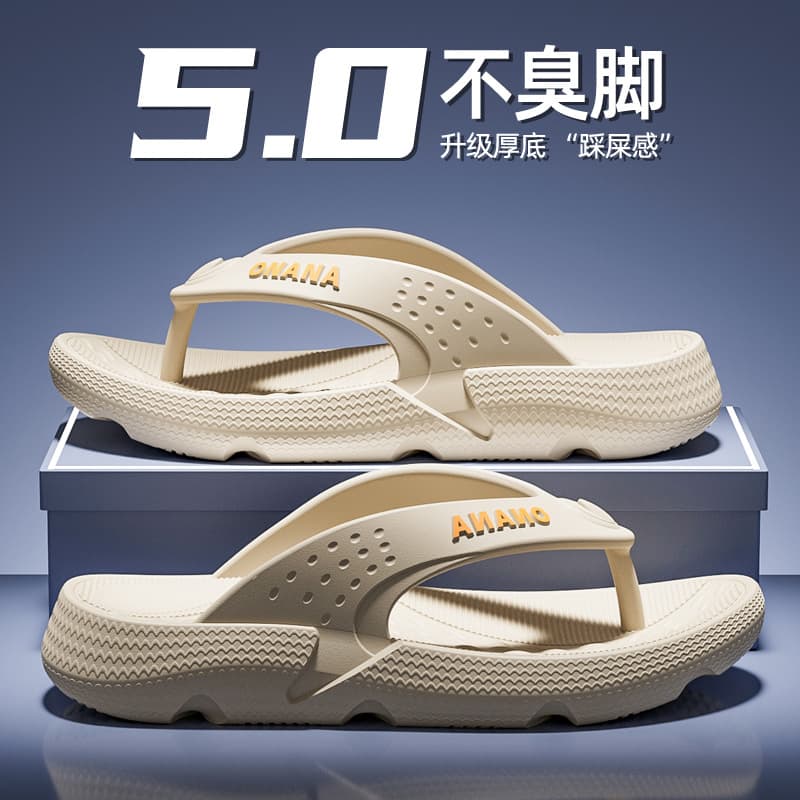 Men's Fashionable Thick-Heeled Sandals Anti-Slip Summer Outdoor Beach Sandals Open-Toe EVA Slippers Casual Style Parent-Child Shoes