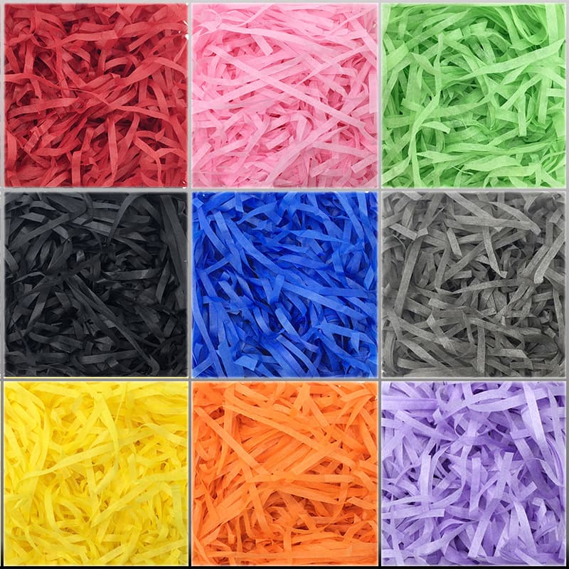 Raffia paper shred filler, crinkle paper strips, gift box packing shredded paper, sold per kilogram