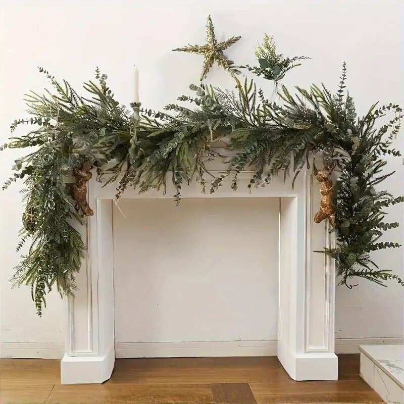 Artificial Simulation Christmas Pine Needle Vine Fake Flower Vine Decoration Wedding Living Room Eucalyptus Simulation Green Plant