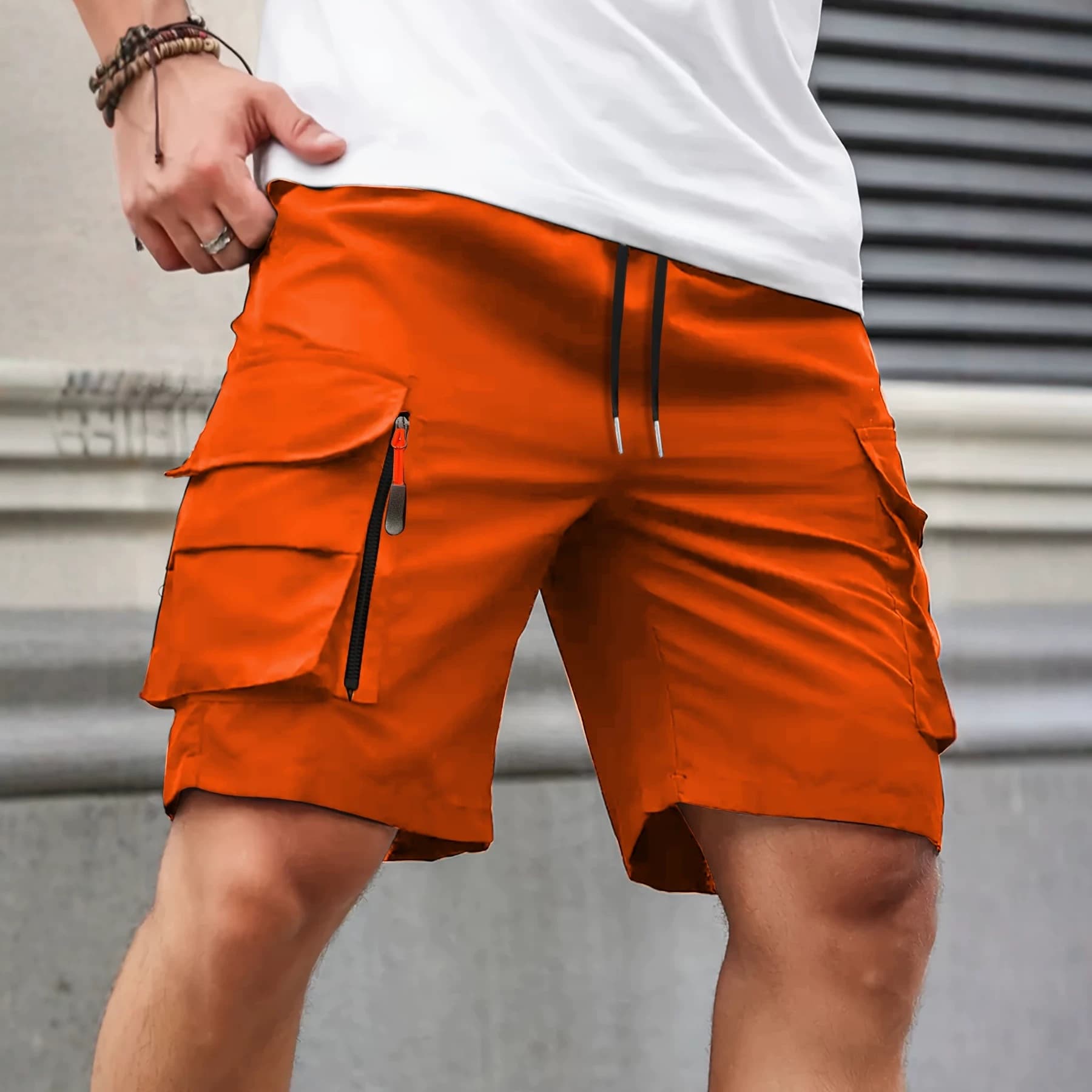 Cross-Border Summer New Casual Shorts for Men, European and American Straight Loose Five-Point Pants, Plus Size Solid Color Men's Wear