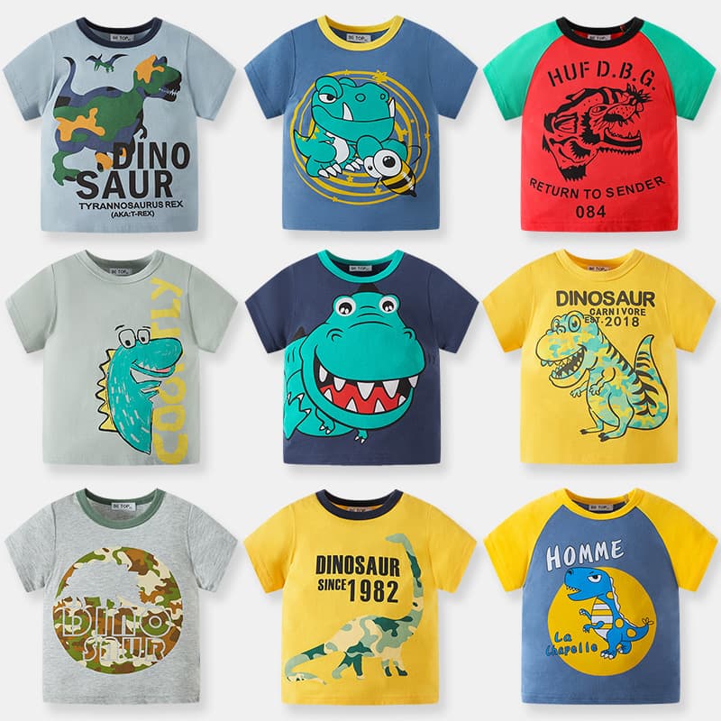 be top summer children's clothing baby casual fashion short-sleeved T-shirt you boys round neck top knitted one piece drop shipping