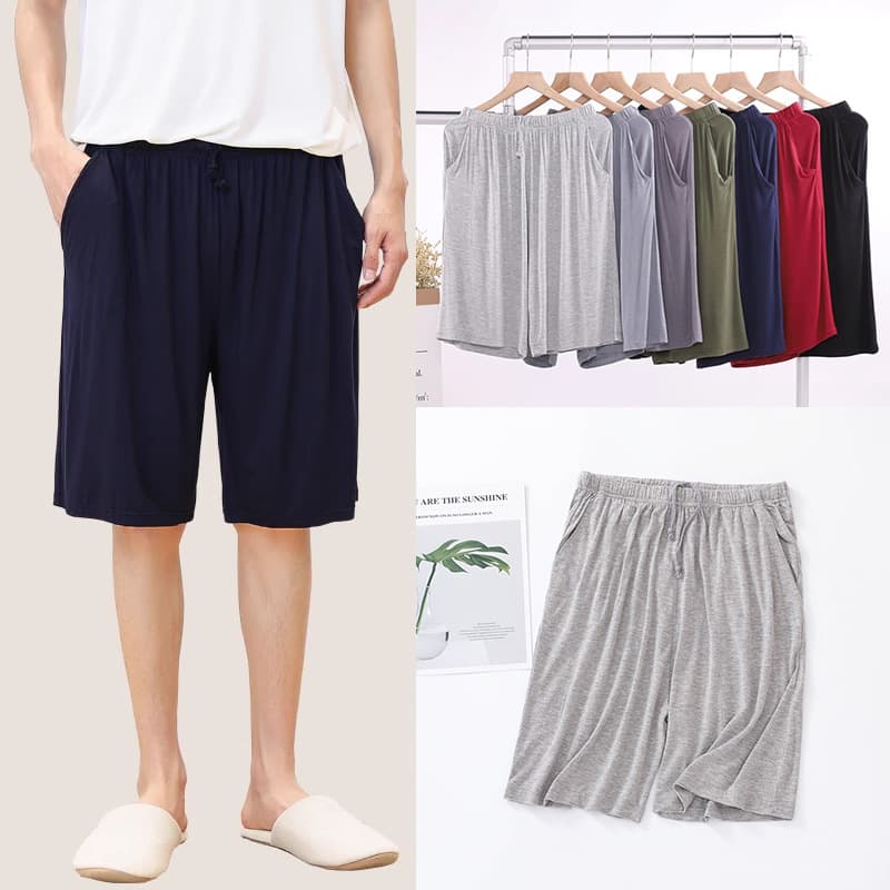 Men's Modal Shorts, Three-Quarter Pants, Home Casual Outer Wear, Summer Pajamas, Thin Loose Large Size Home Pants