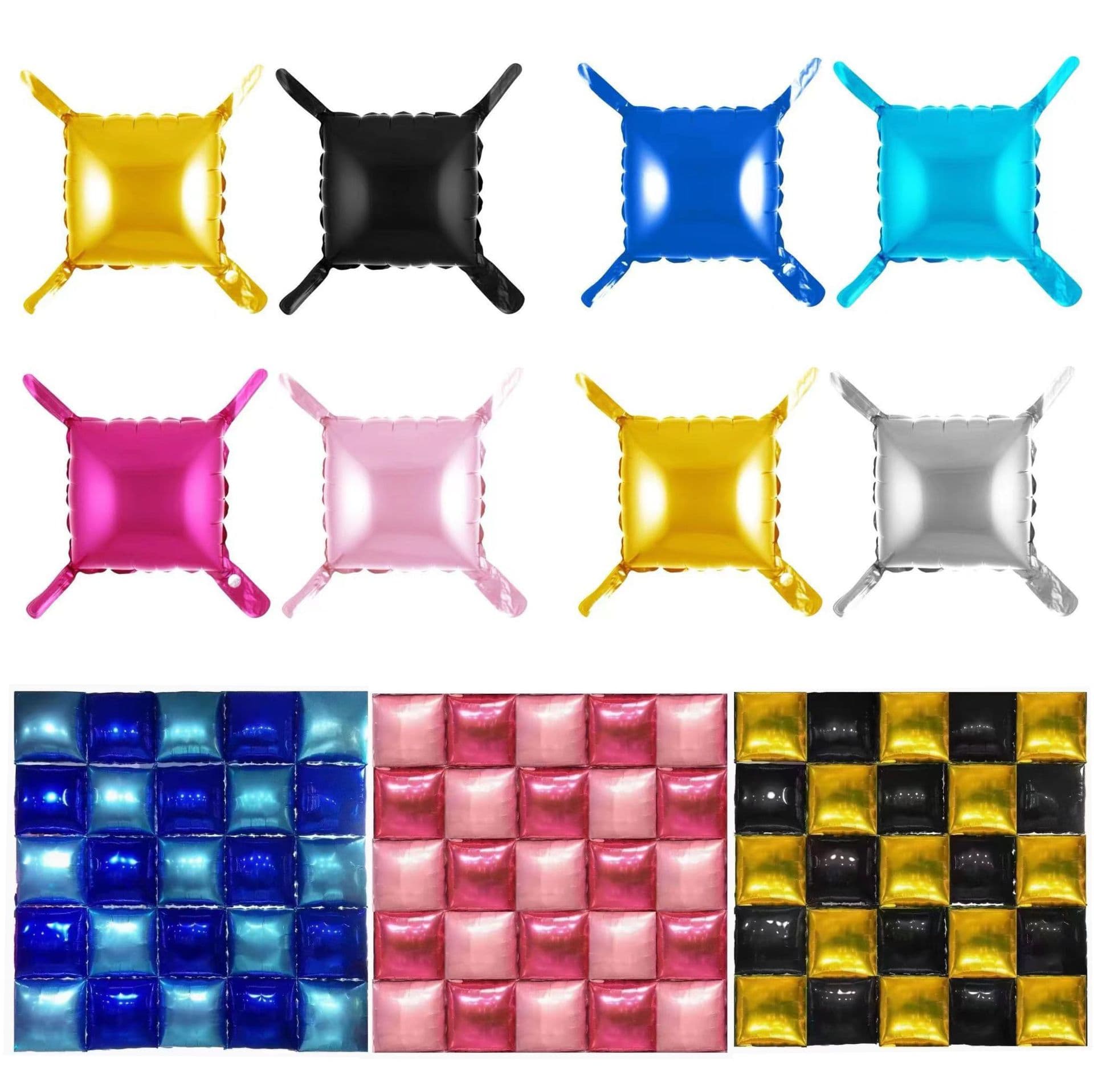 Double-Sided Two-Color Strap Square Background Wall Balloon Aluminum Film Balloon Aluminum Foil Balloon Background Board Party Decoration