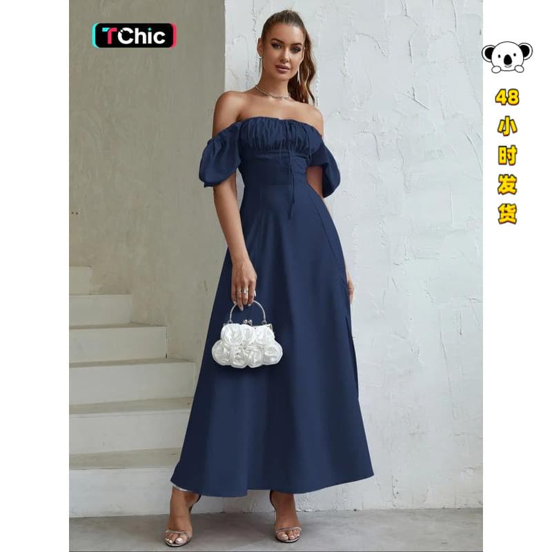 P 29568 Floral Slim Slit Camisole Dress Floral Slim Slit Camisole Dress