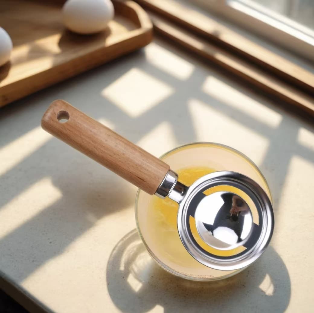 Wooden Handle Kitchen Tools Egg Beater Egg Strainer Set Stainless Steel Separator Home Baking Cream Scraper