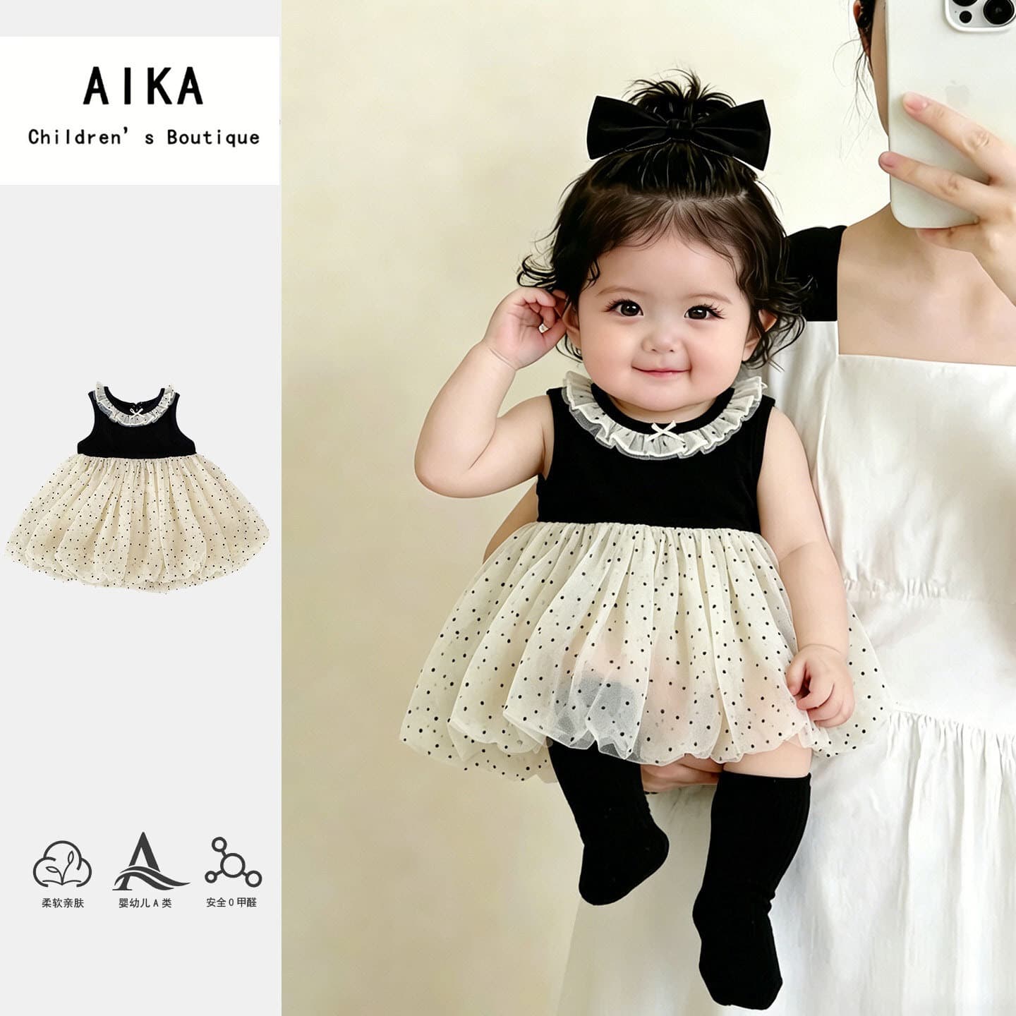 Baby Girl's Beautiful Summer Dress New Style Sleeveless Vest Bubble Skirt Infant Polka Dot Princess Dress