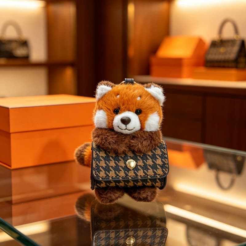 Ins Cute Pet Hug Animal Coin Purse, Light Luxury High-End Houndstooth Student Accessory Bag Charm Small Pouch