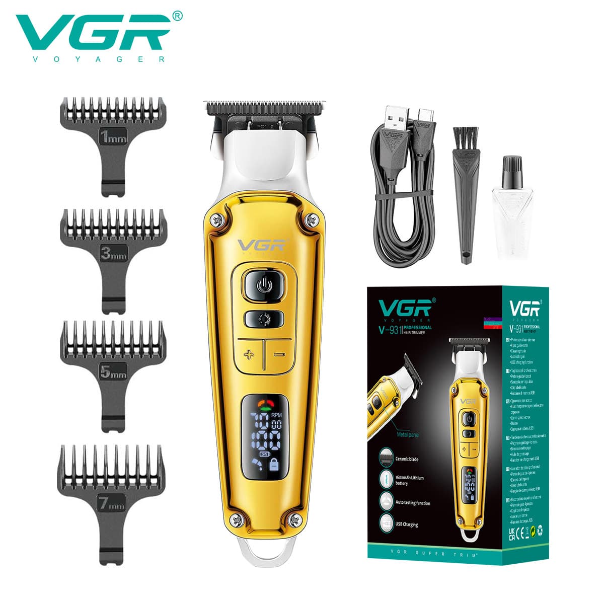 VGR931 Cross-border Barber Clipper Professional Oil Head Electric Hair Sculpting Men's Electric Hair Clipper Hairdressing Trimmer