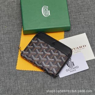 2026 cross-border hot-selling zipper wallet, dog-tooth short Goyard-style wallet, multifunctional card holder and coin organizer