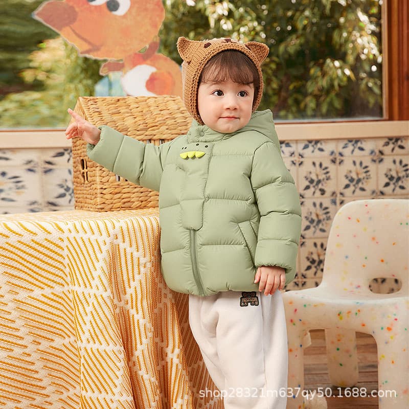 Children's Down Jacket, Boys and Girls Winter 2025 New Hooded Coat, Thickened Baby 3-in-1 Warm Top, Cute