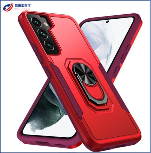 Drop-shipping Pioneer compatible Samsung S22 Pro phone case magnetic ring stand anti-drop color-blocked protective cover full coverage