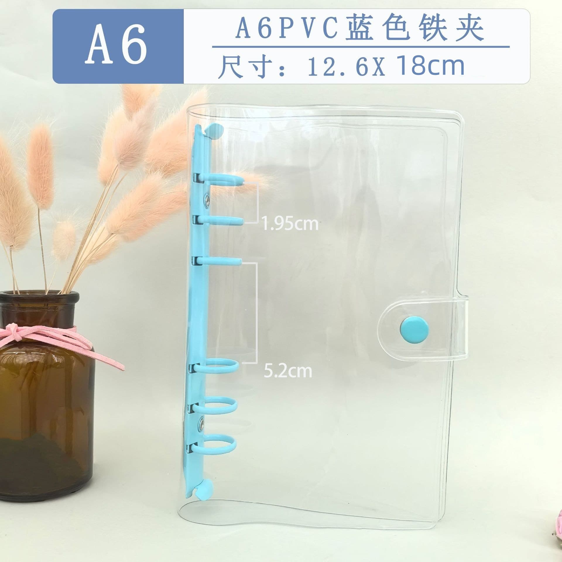 American Style PVC Transparent A5 A6 Loose-Leaf Notebook Cover Storage Refill Waterproof Planner Cover
