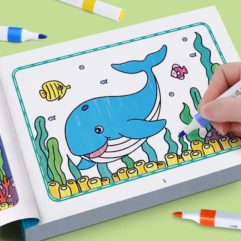 Cross-border Children's Crayon Drawing Graffiti Coloring Book Cartoon Animal Painting Book Kindergarten Fun Coloring Book