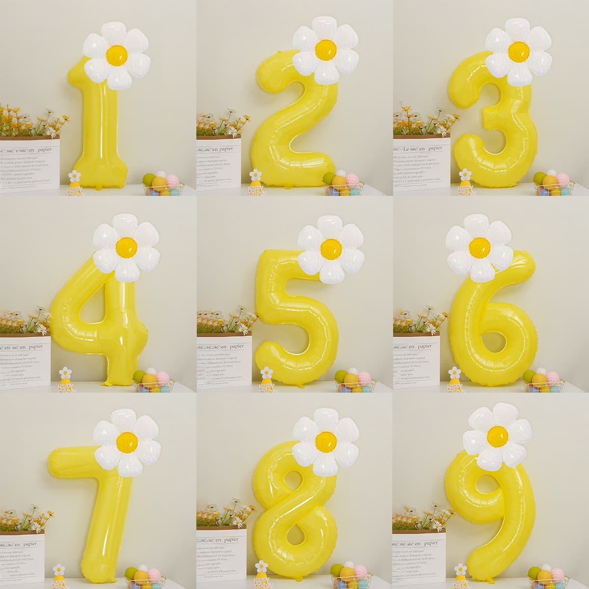 40-Inch Number Daisy Balloon for Birthday Parties, Anniversaries and Outdoor Celebrations