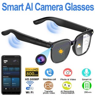 Smart Glasses 800W Photo & Video Recording, Simultaneous Interpretation, Bluetooth Calls, AI Smart Glasses