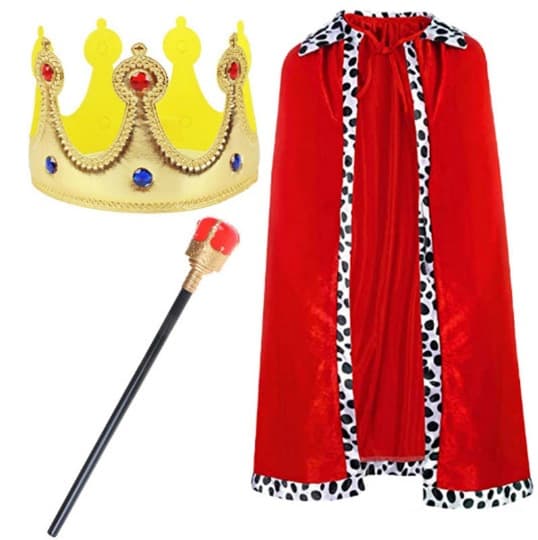 Halloween King Robe Crown Adult Prince Party Children Festival Dance Performance Costume Cross Border Role Prop Special Use Cloth