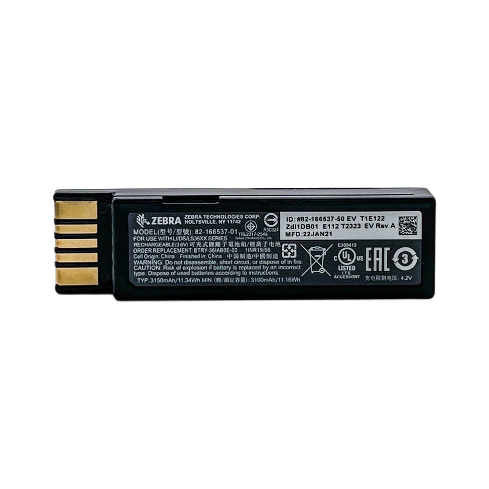 Zebra Original Scanner Battery 82-166537-01 BTRY-36IAB0E-00 / DS3678