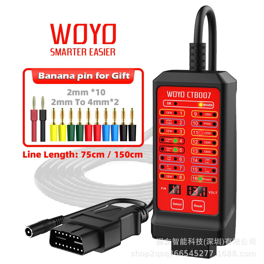 WOYO CTB007 OBD Jumper Box 16Pin Splitter Box OBD2 Car Diagnostic Scanner Fault Detector