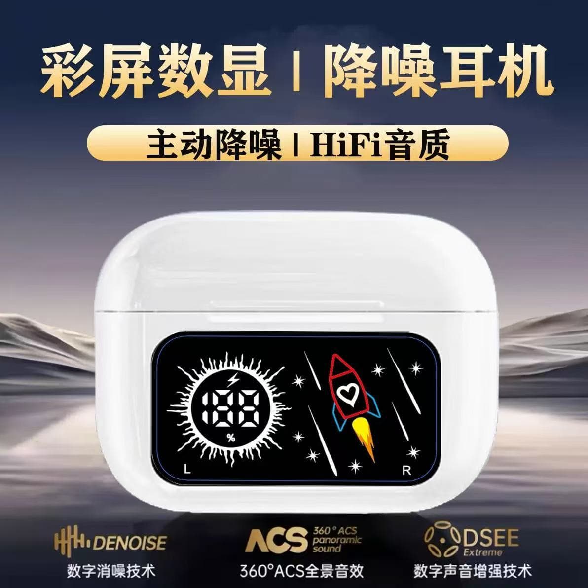 Cross-border A11 Pro Bluetooth Earphones LCD Touch Color Screen Noise Cancellation Ultra-long Battery Life In-ear Wireless Bluetooth Headset