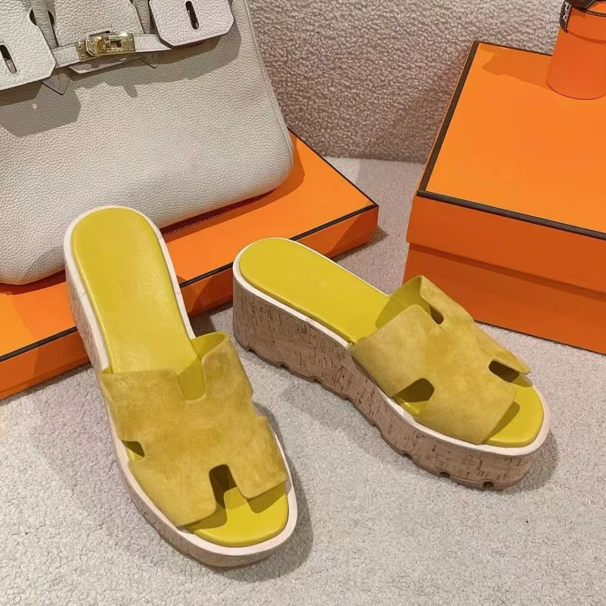 H Brand 2024 Fall New Trendy Thick-Soled Slide Sandals for Women, Versatile Height-Increasing Fashion Roman Sandals