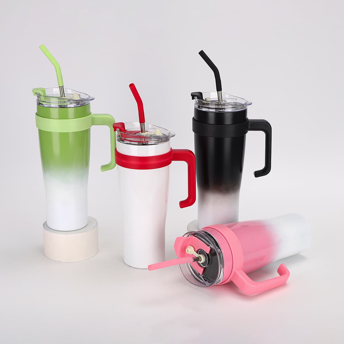 Large Capacity Handle Car Cup Minimalist 40oz Stainless Steel Vacuum Insulated Tumbler Portable Car Straw Ice Master Cup
