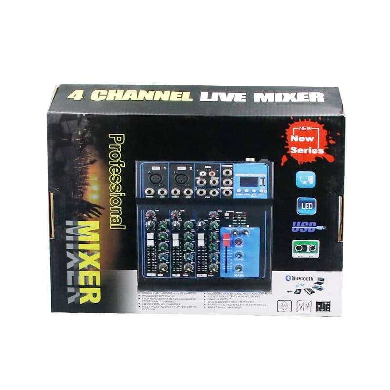 8-Channel Mixing Console DJ Mixer with USB Sound Card, Bluetooth, and Recording for Bar & DJ Use