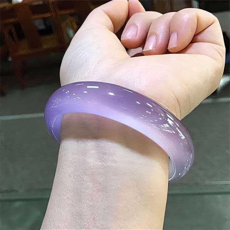 Natural Amethyst Lavender High-Grade High-Ice Malaysian Material, Niche Ice Chalcedony Bracelet, Vintage Style 2025 New Edition