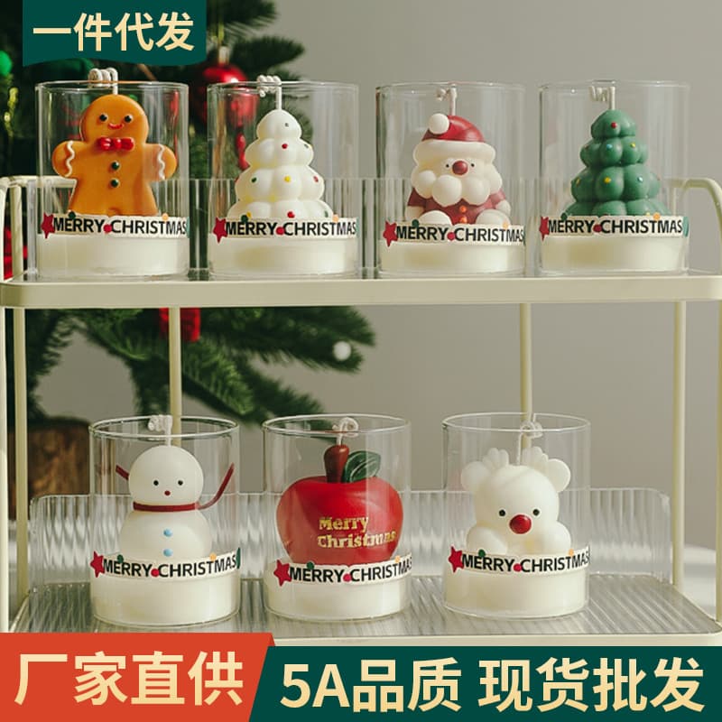 Christmas Decoration Ornament Creative Scented Gift Cross-border Christmas Tree Apple Aromatherapy Candle Cup Custom
