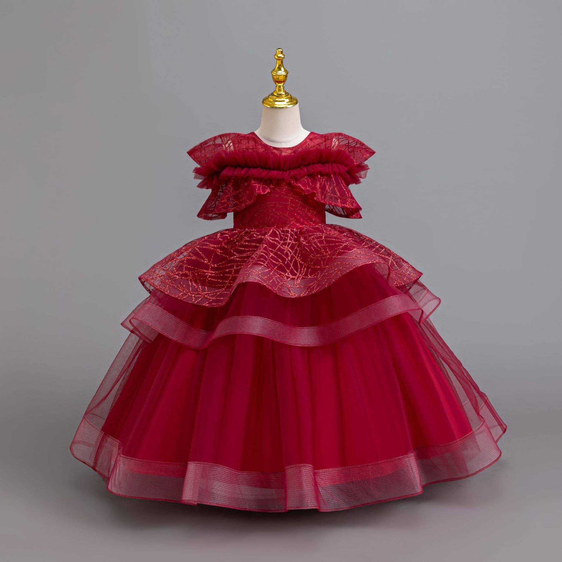 New Export Princess Dress Flower Girl Piano Performance Dress Wedding Gown Baby Dress Birthday Dress