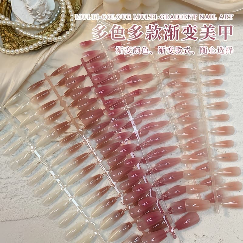 Wearable Nails, Semi-Finished Pre-Made Nails, Handmade Gradient Smudged Nail Art, Colored Nail Pieces, Fake Nails Wholesale, Handmade Customization