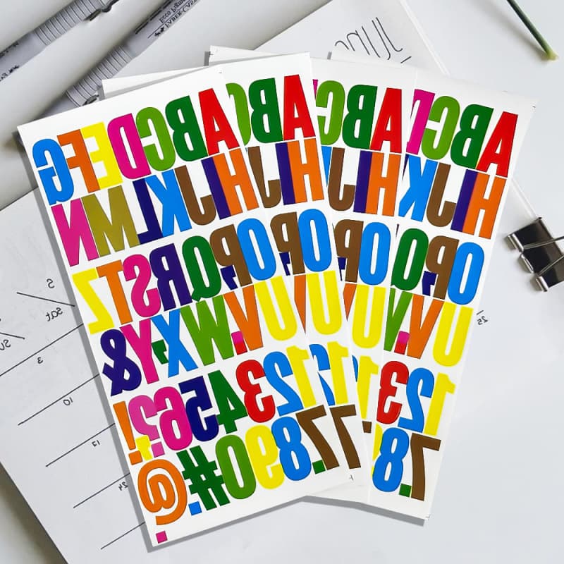 1-Inch Digital Alphabet Stickers Vinyl Self-Adhesive Waterproof Letter Decals for Phone Computer DIY