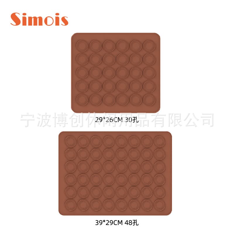 Simois Ningbo Factory Direct 29*26 Silicone Baking Mat Small Macaron Mat Cake Mold 30 Holes In Stock