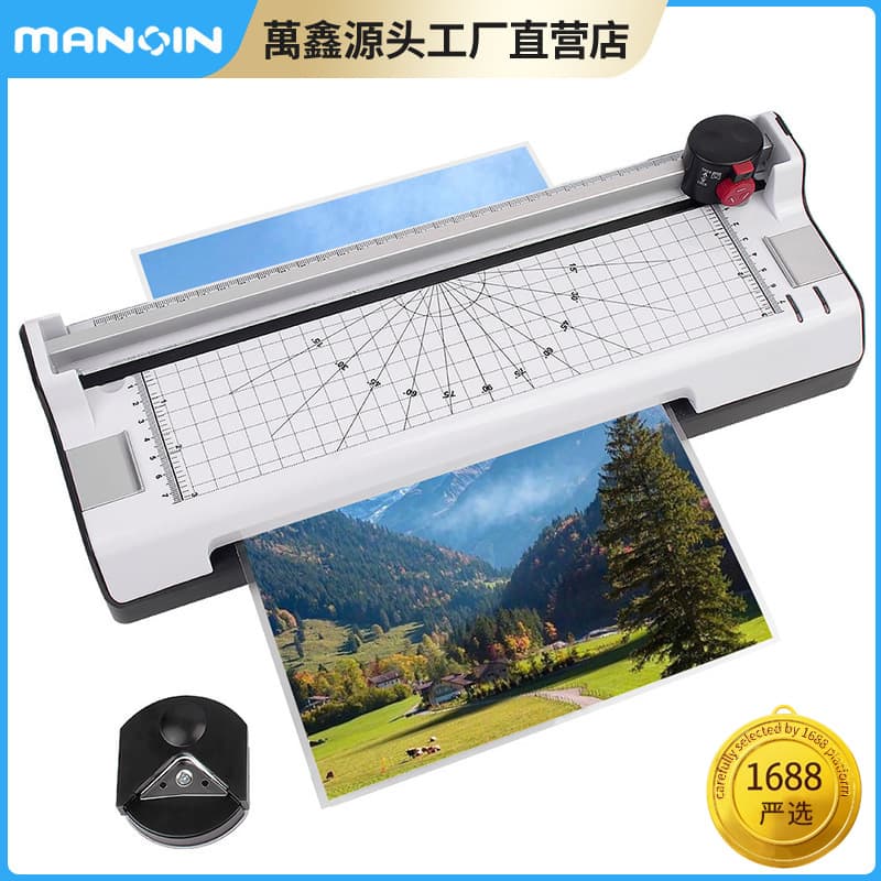 In Stock A4 Office and Home Laminator, Multifunctional Small Film Press with Paper Cutting and Round Corner for Photos