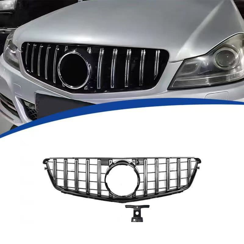 For 2009-2014 Mercedes-Benz C-Class W204 Grille GT Style ABS Material Direct Replacement