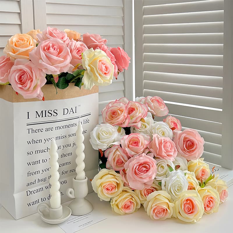 Artificial Rose Waterfall Ice Blue Rose Valentine's Day Gift Living Room Bedroom Decoration Wedding Hall Photo Prop