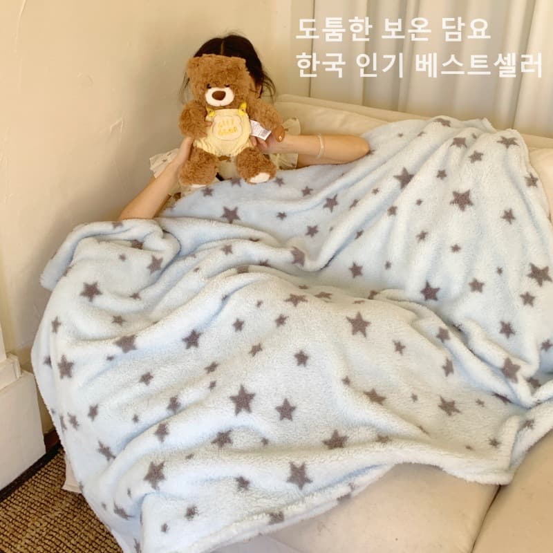 Korean-style Fleece Blanket Thick Winter Sofa Blanket Office Nap Blanket Shawl Blanket Air Conditioning Blanket Cross-border Blanket