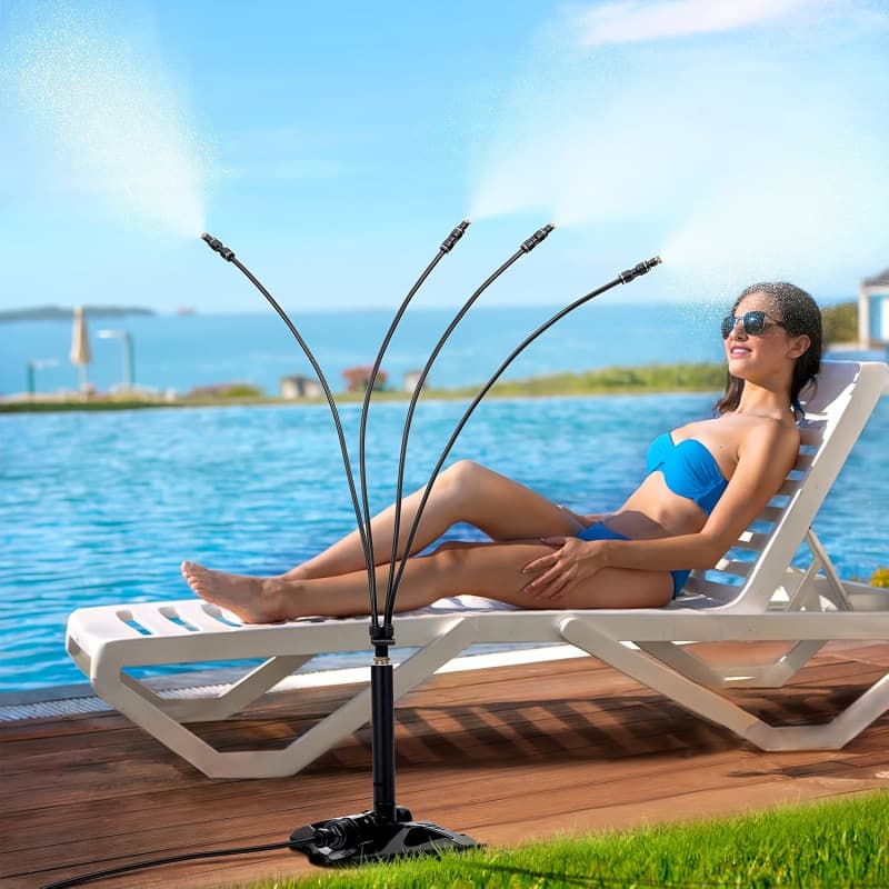 2026 New Cross-border Drop Shipping Outdoor Yard Standing Sprayer Portable Standing Misting Cooler