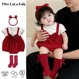 Baby Romper Summer Clothes Cute Princess 100 Days Full Moon First Birthday Outfit Baby Girl Bodysuit