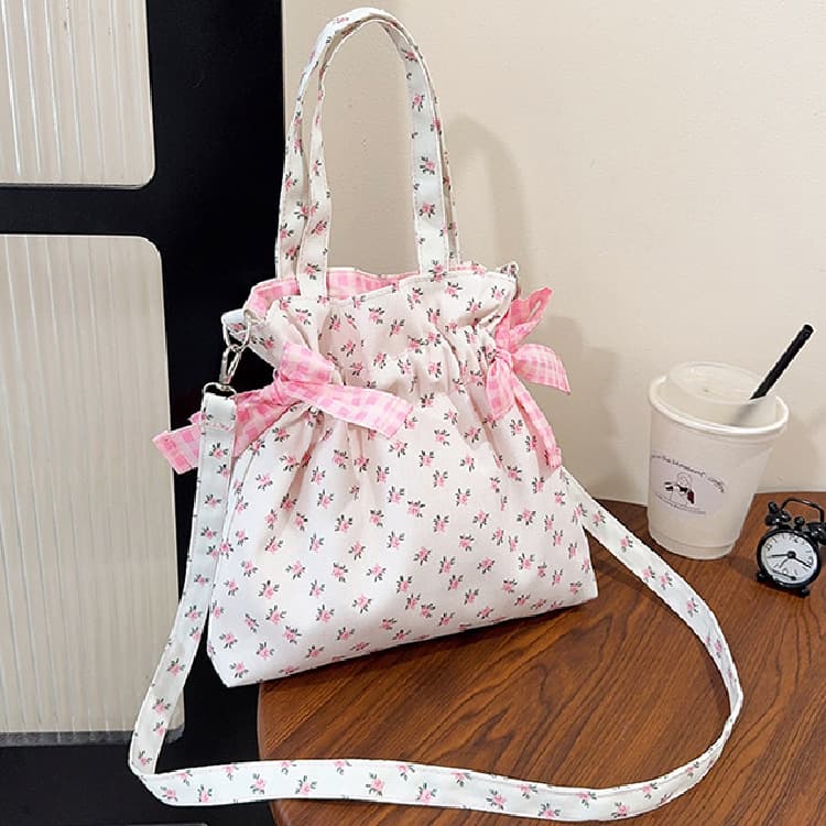 New Floral Hand-Held Crossbody Bag, Versatile Shoulder Bag, Large-Capacity Commuter Storage Bag, Mobile Phone Bag, Summer Small Bag for Women