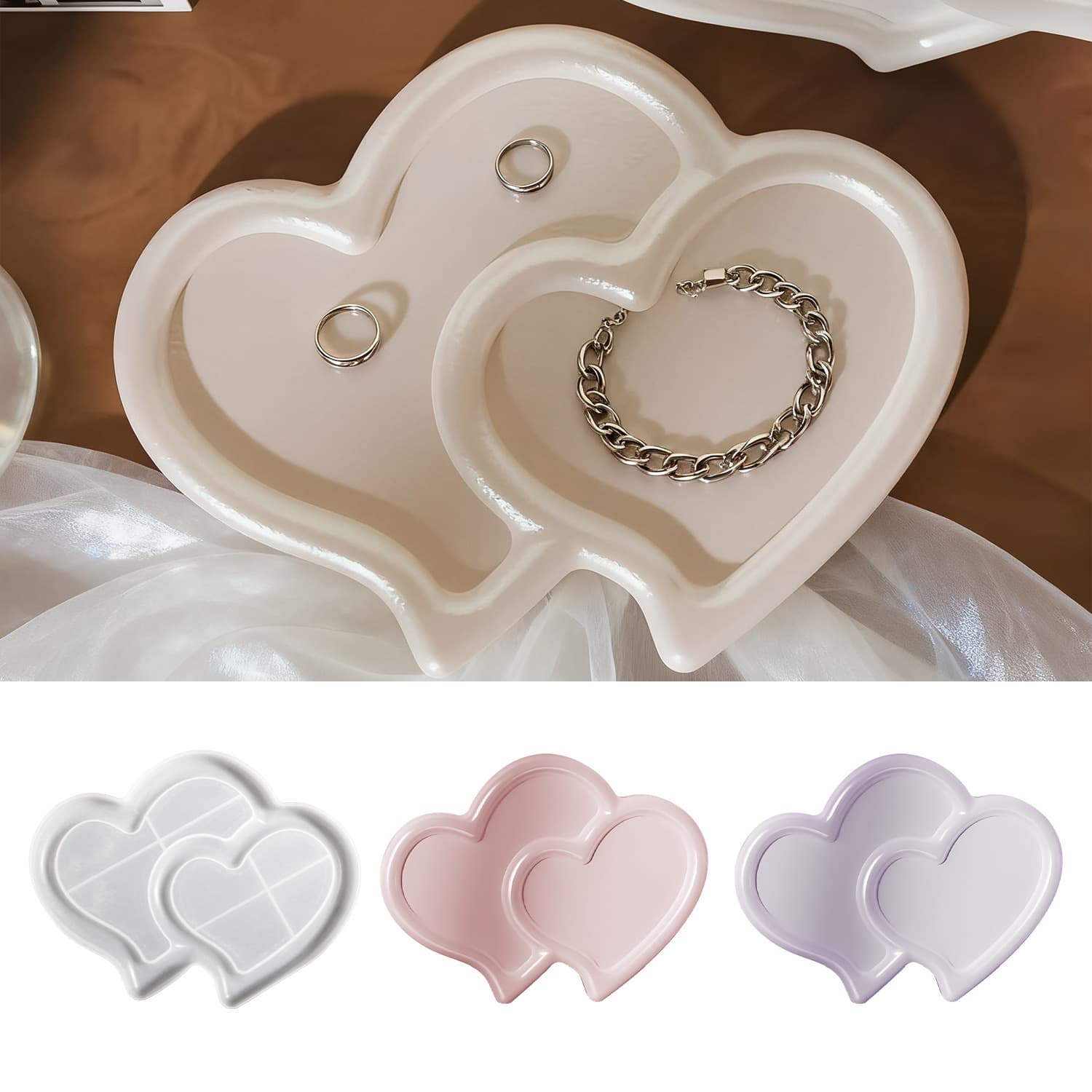 DIY love tray glue mold jewelry storage tray silicone mold Valentine's Day ins storage coaster ornaments