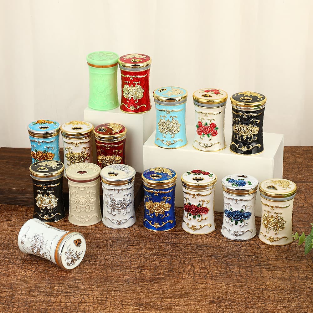 European Creative Light Luxury Toothpick Holder New Chinese Style Rose Relief Home Decoration Toothpick Container Hourglass Toothpick Box