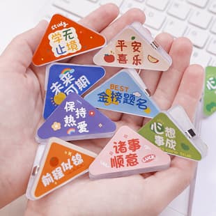 Creative Inspirational Text Triangle Clip, Student PP Note Clip, Acrylic File Anti-Curl Clip, Exam Paper Edge Corner Clip