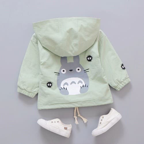 Baby Spring and Autumn Jacket Boys Trench Coat Korean Style Infant Girls Autumn Cartoon Hooded Versatile Top