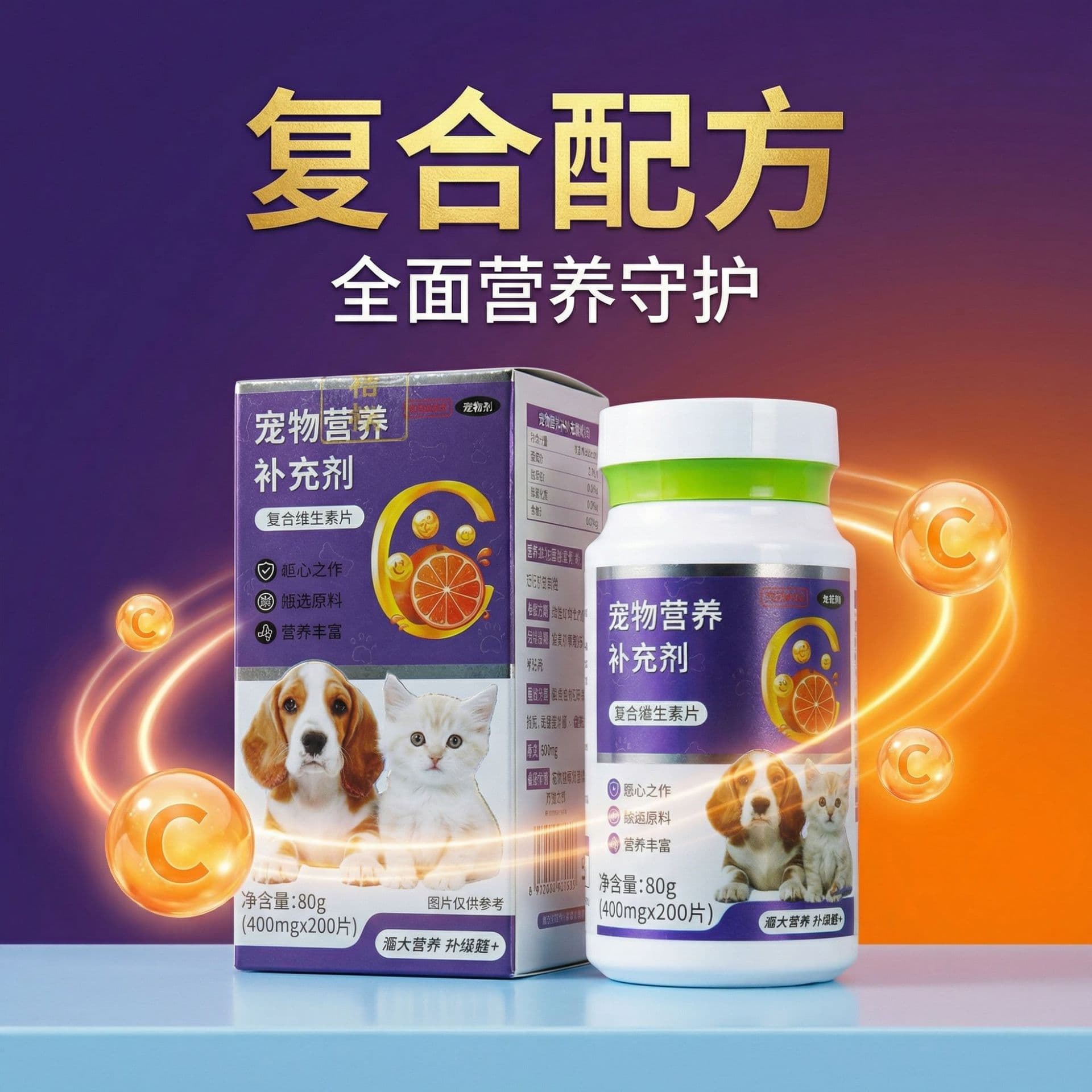 Pet Health Supplements Nutrition Treats for Cats and Dogs Hairball Control Coat Care Tear Stain 200 Tablets