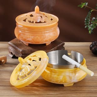 Creative Ceramic Incense Burner and Ashtray Dual-Purpose with Lid, Home Tea Table Decoration, Incense Burner Drop Shipping